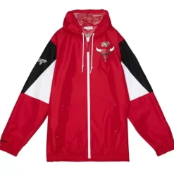 Apparel Mitchell & Ness Jackets & Outerwear-Throw It Back Full Zip Windbreaker Chicago Bulls