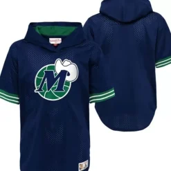 Apparel Mitchell & Ness Big Kids-Unbeaten S/S Mesh Hoody Dallas Mavericks
