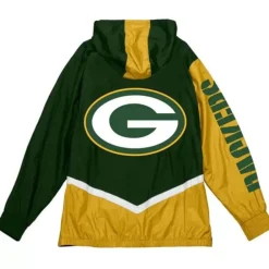 Apparel Mitchell & Ness Jackets & Outerwear-Undeniable Full Zip Windbreaker Green Bay Packers