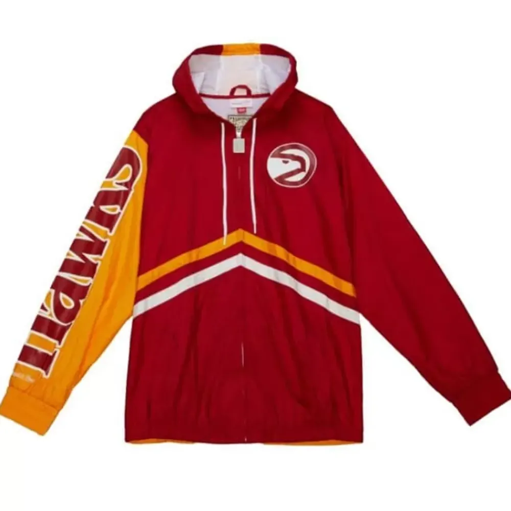 Apparel Mitchell & Ness Jackets & Outerwear-Undeniable Full Zip Windbreaker Atlanta Hawks