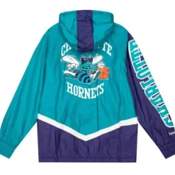 Apparel Mitchell & Ness Jackets & Outerwear-Undeniable Full Zip Windbreaker Charlotte Hornets