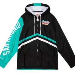 Apparel Mitchell & Ness Jackets & Outerwear-Undeniable Full Zip Windbreaker San Antonio Spurs