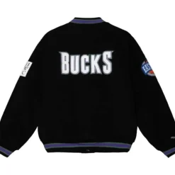 Apparel Mitchell & Ness Jackets & Outerwear-Varsity Jacket Milwaukee Bucks