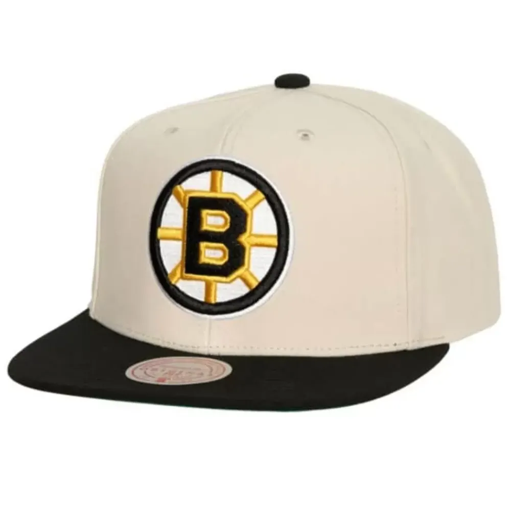 Headwear Mitchell & Ness -Vintage Cream Snapback Boston Bruins