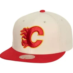Headwear Mitchell & Ness -Vintage Cream Snapback Calgary Flames