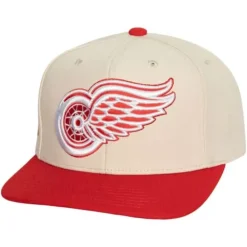 Headwear Mitchell & Ness -Vintage Cream Snapback Detroit Red Wings