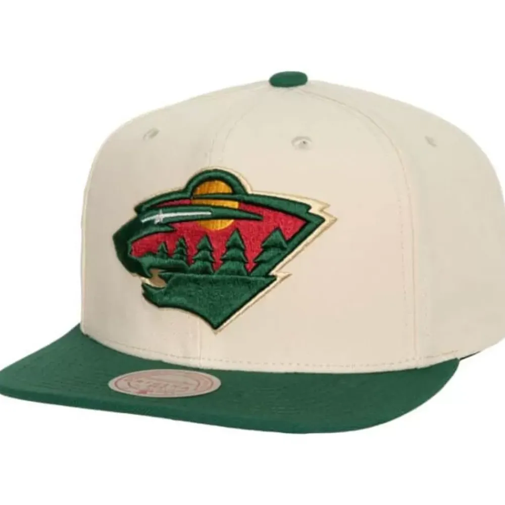 Headwear Mitchell & Ness -Vintage Cream Snapback Minnesota Wild
