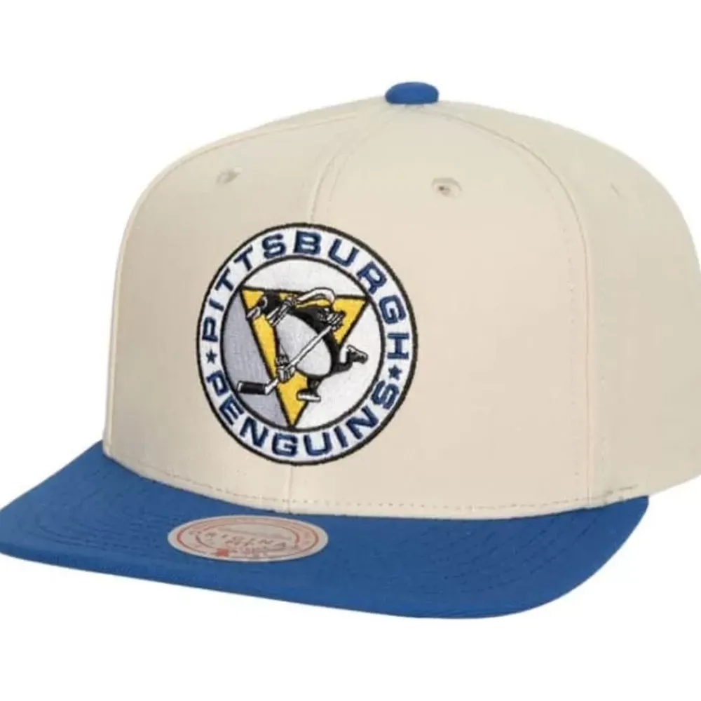 Headwear Mitchell & Ness -Vintage Cream Snapback Pittsburgh Penguins