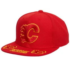 Headwear Mitchell & Ness -Vintage Hat Trick Snapback Calgary Flames