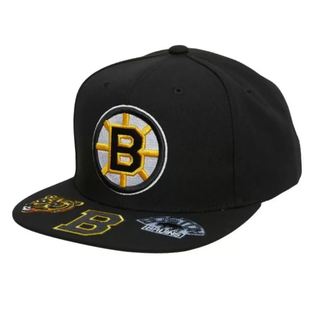 Headwear Mitchell & Ness -Vintage Hat Trick Snapback Boston Bruins
