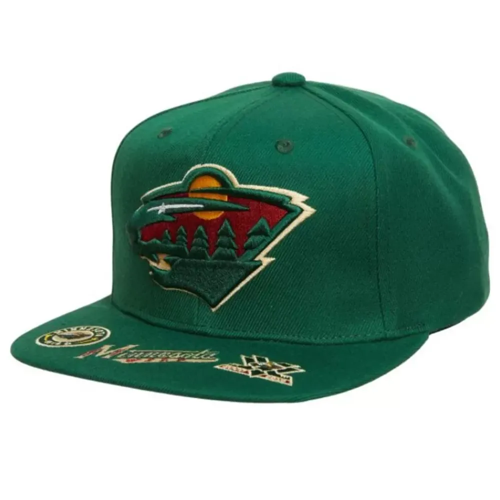Headwear Mitchell & Ness -Vintage Hat Trick Snapback Minnesota Wild