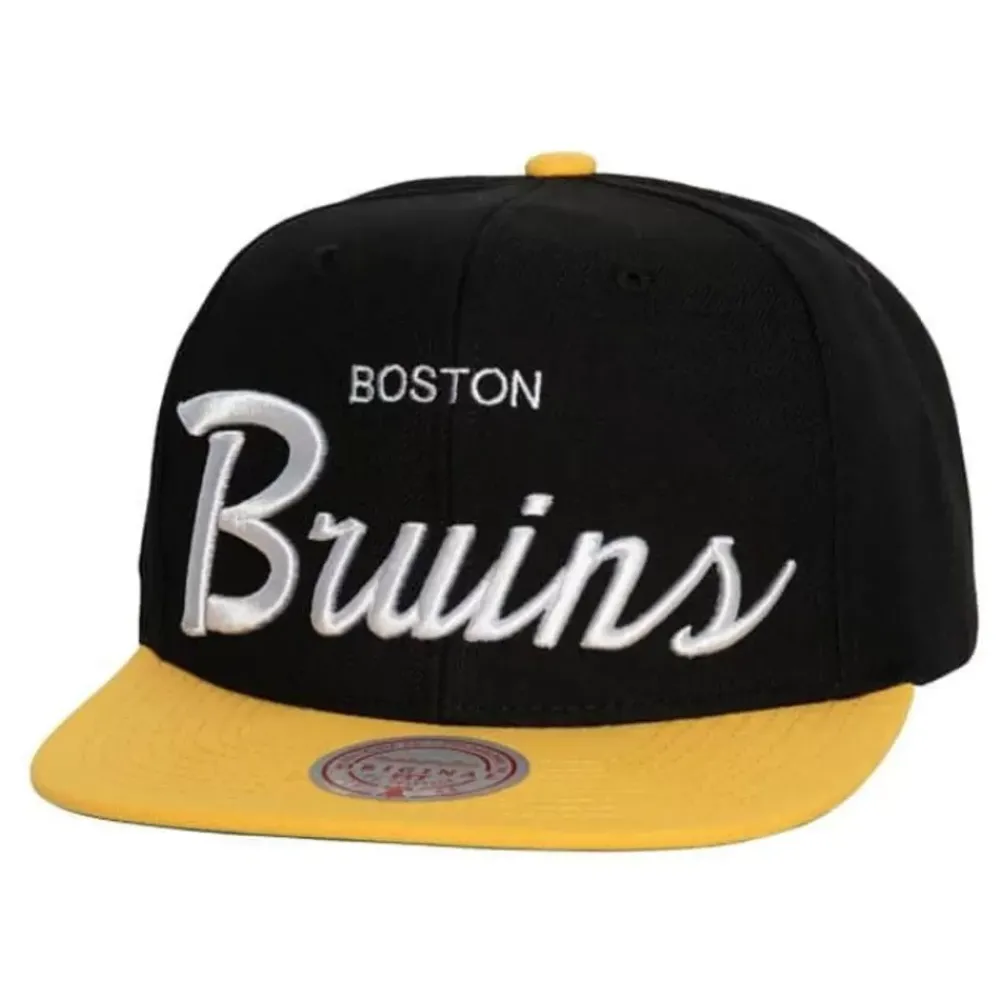 Headwear Mitchell & Ness -Vintage Script Snapback Boston Bruins