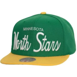 Headwear Mitchell & Ness -Vintage Script Snapback Minnesota North Stars