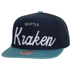 Headwear Mitchell & Ness -Vintage Script Snapback Seattle Kraken