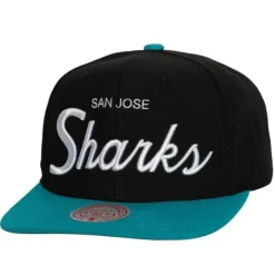 Headwear Mitchell & Ness -Vintage Script Snapback San Jose Sharks