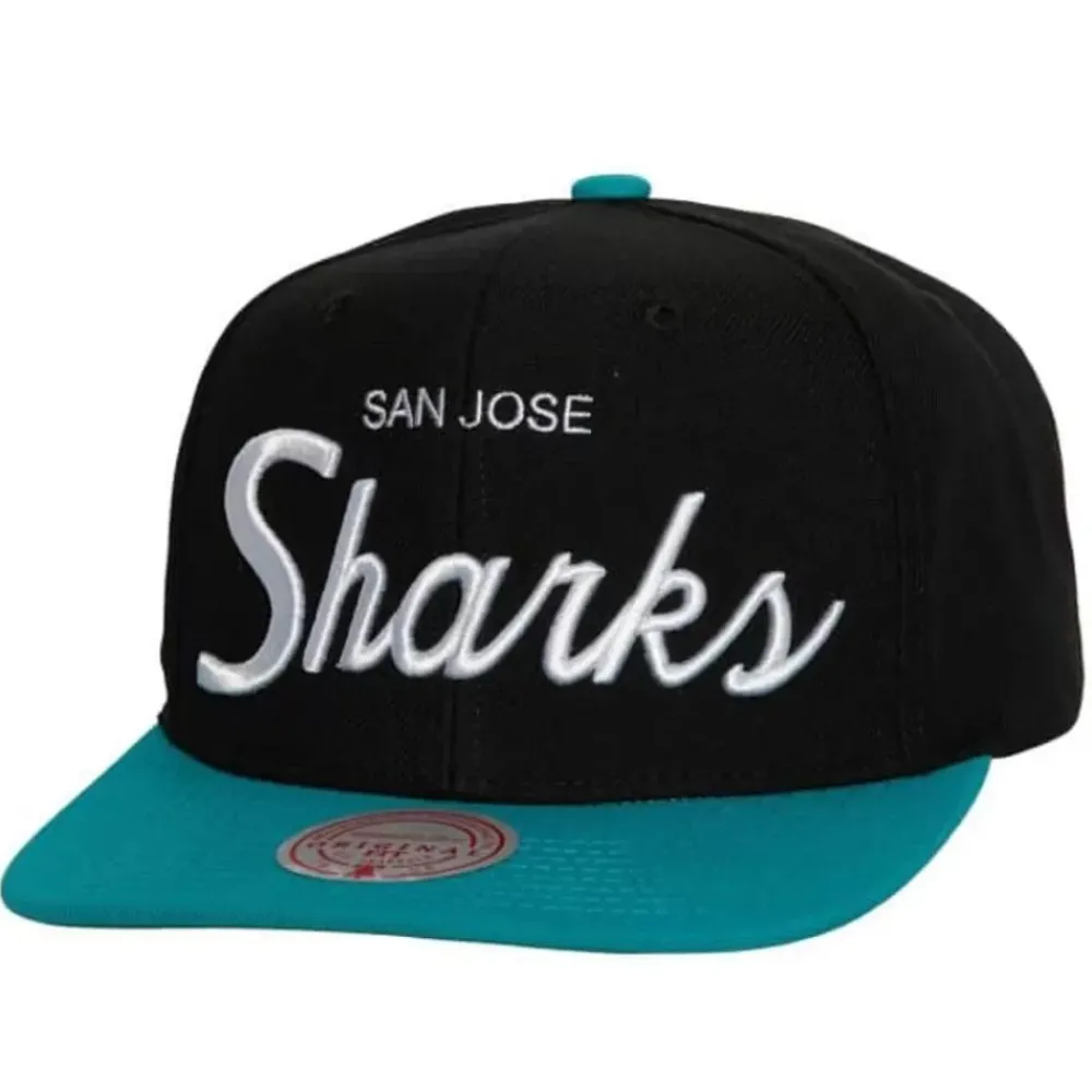 Headwear Mitchell & Ness -Vintage Script Snapback San Jose Sharks
