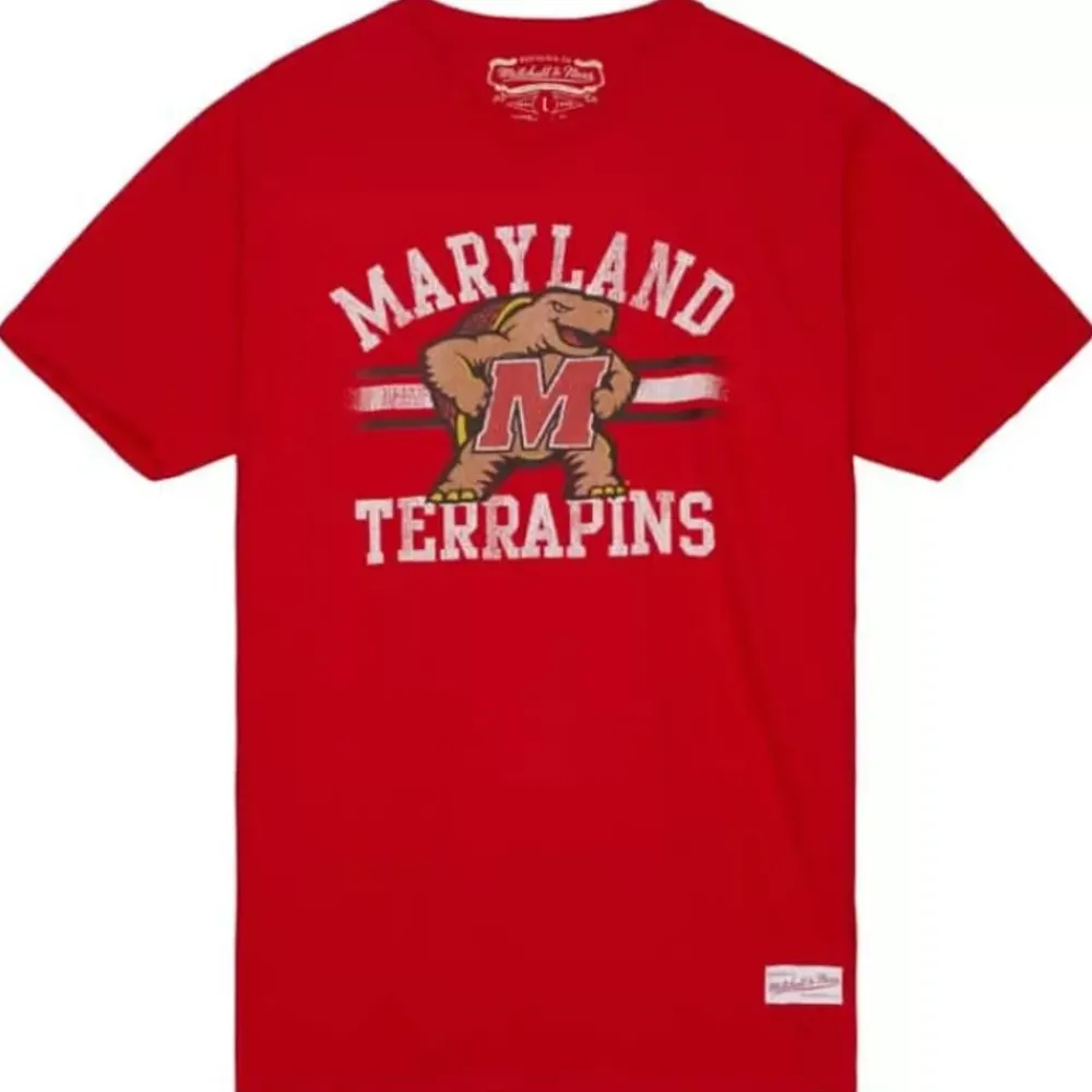 Apparel Mitchell & Ness T-Shirts & Tops-Vintage Stripes Tee University Of Maryland