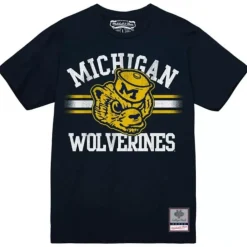 Apparel Mitchell & Ness T-Shirts & Tops-Vintage Stripes Tee University Of Michigan