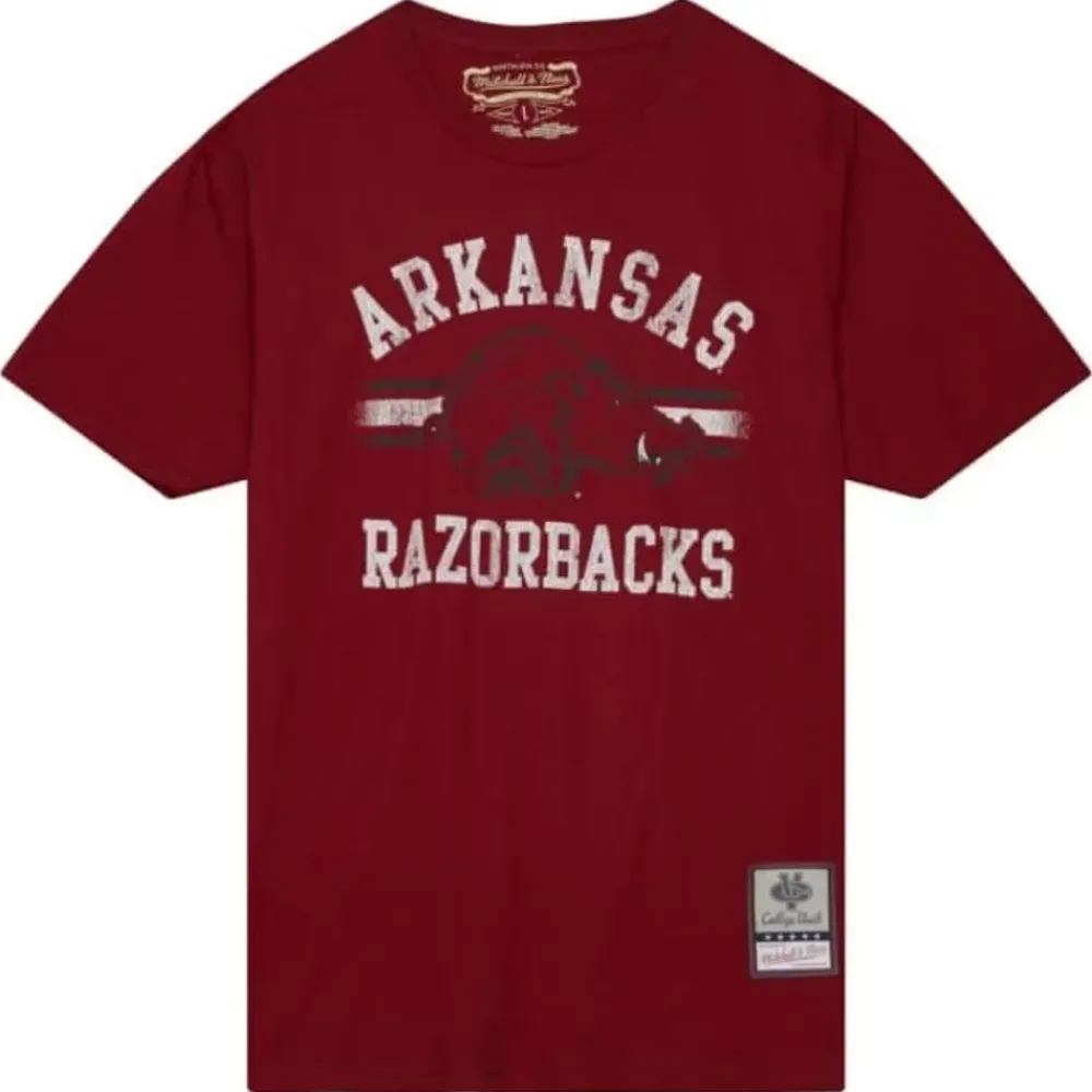 Apparel Mitchell & Ness T-Shirts & Tops-Vintage Stripes Tee University Of Arkansas