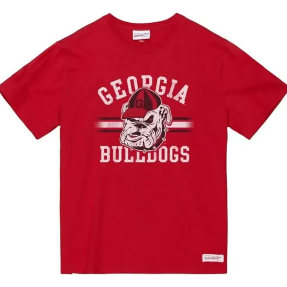 Apparel Mitchell & Ness T-Shirts & Tops-Vintage Stripes Tee University Of Georgia