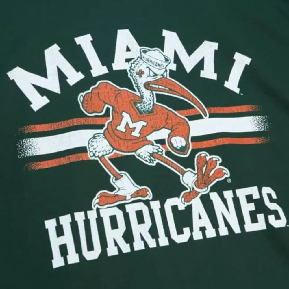 Apparel Mitchell & Ness T-Shirts & Tops-Vintage Stripes Tee University Of Miami