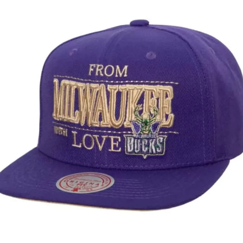 Headwear Mitchell & Ness -With Love Snapback Hwc Milwaukee Bucks