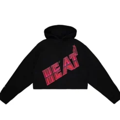 Apparel Mitchell & Ness Hoodies & Sweatshirts-Womens Big Face 4.0 Crop Hoodie Miami Heat