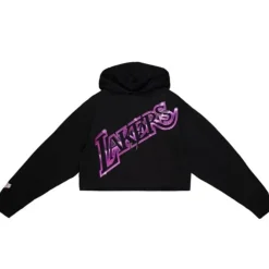 Apparel Mitchell & Ness Hoodies & Sweatshirts-Womens Big Face 4.0 Crop Hoodie Los Angeles Lakers