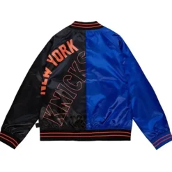 Apparel Mitchell & Ness Jackets & Outerwear-Womens Big Face Satin Jacket 5.0 New York Knicks