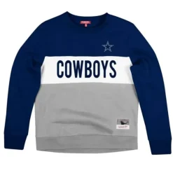 Apparel Mitchell & Ness Hoodies & Sweatshirts-Women'S Color Block Crew 2.0 Dallas Cowboys