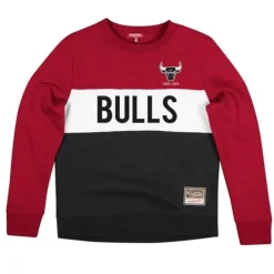 Apparel Mitchell & Ness Hoodies & Sweatshirts-Women'S Color Block Crew 2.0 Chicago Bulls