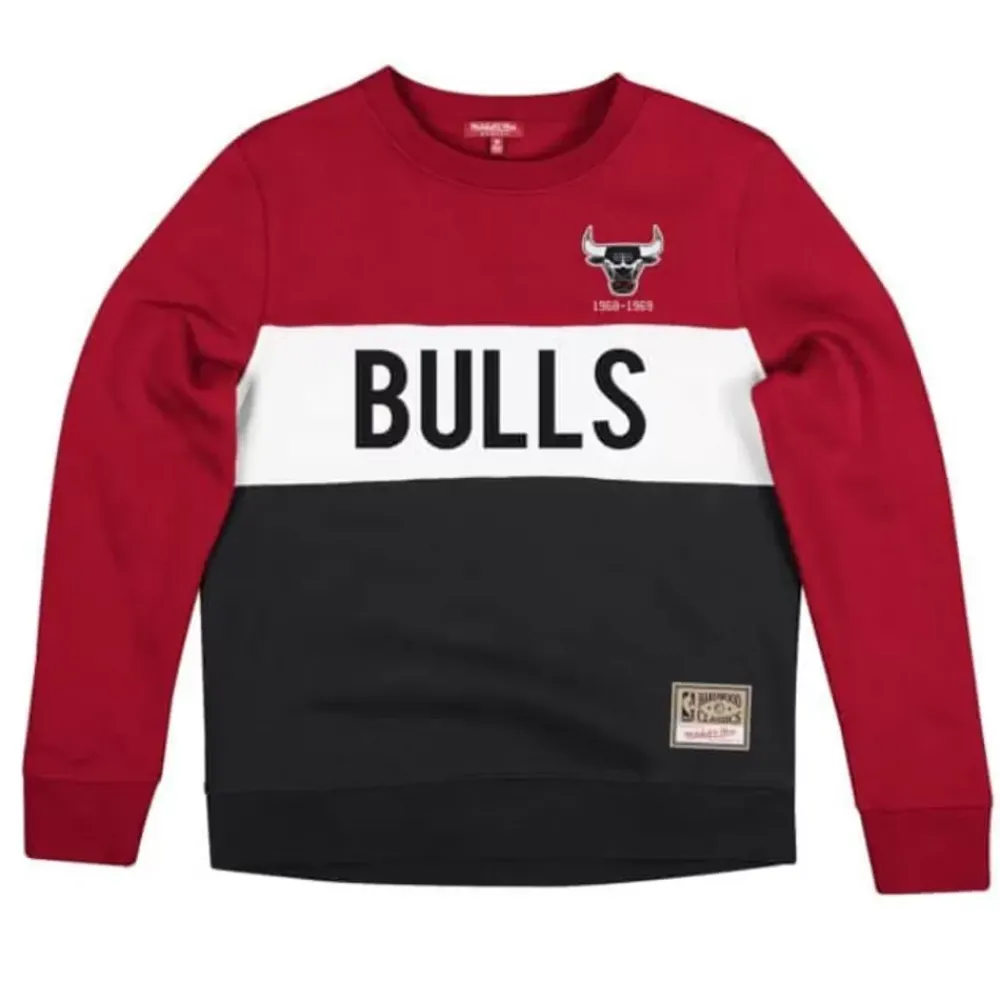 Apparel Mitchell & Ness Hoodies & Sweatshirts-Women'S Color Block Crew 2.0 Chicago Bulls