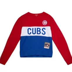 Apparel Mitchell & Ness Hoodies & Sweatshirts-Women'S Color Block Crew 2.0 Chicago Cubs