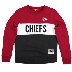 Apparel Mitchell & Ness Hoodies & Sweatshirts-Women'S Color Block Crew 2.0 Kansas City Chiefs