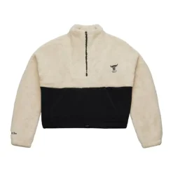 Apparel Mitchell & Ness Hoodies & Sweatshirts-Womens Cozyfield Half Zip Pullover Chicago Bulls