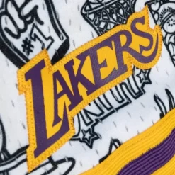 Apparel Mitchell & Ness Shorts-Womens Doodle Shorts Los Angeles Lakers