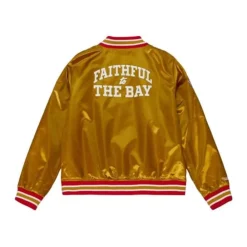 Apparel Mitchell & Ness Jackets & Outerwear-Womens Lightweight Satin Jacket San Francisco 49Ers