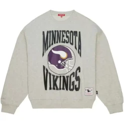 Apparel Mitchell & Ness Hoodies & Sweatshirts-Women'S Logo Lightweight Crew 3.0 Minnesota Vikings