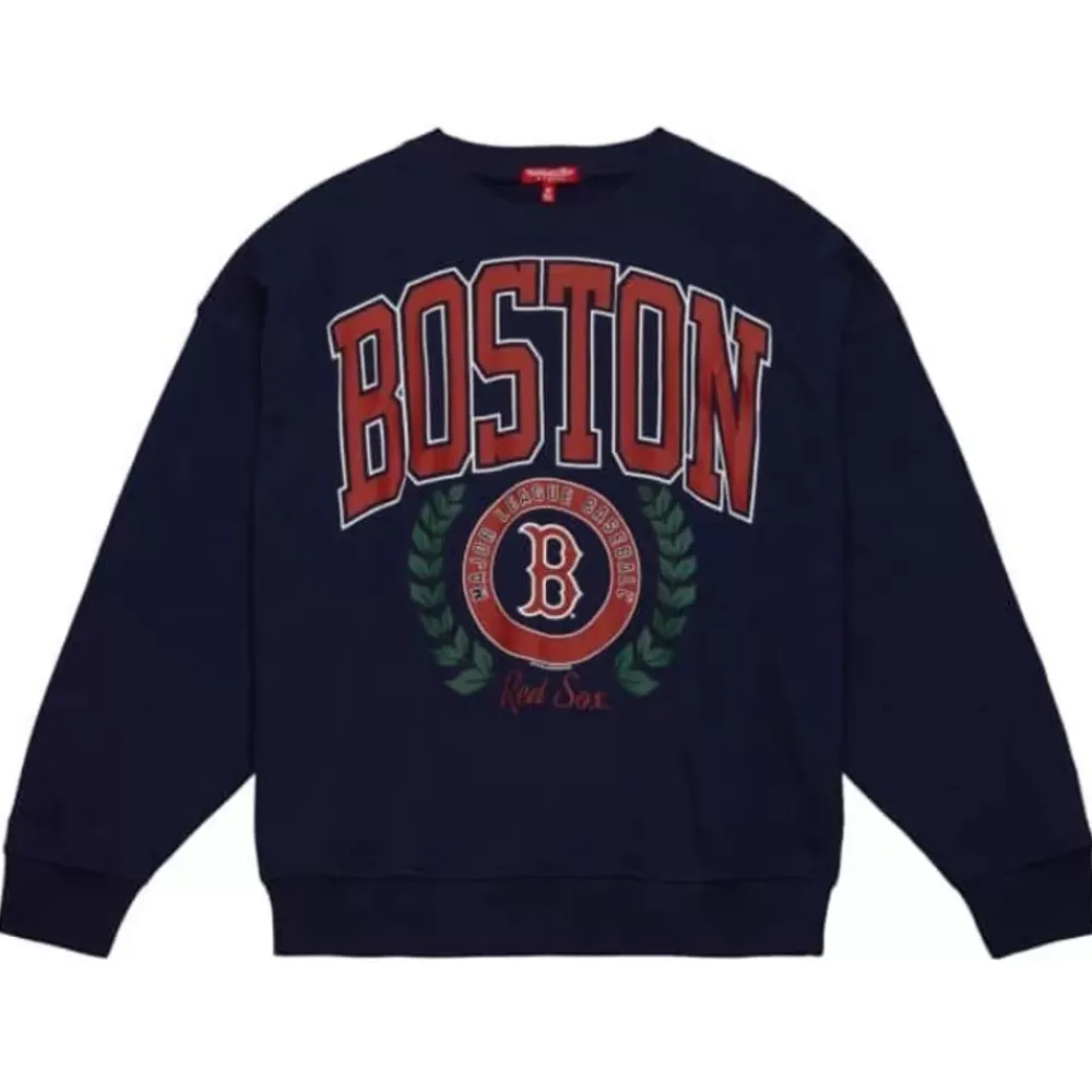 Apparel Mitchell & Ness Hoodies & Sweatshirts-Womens Logo Lt Crew 2.0 Boston Red Sox
