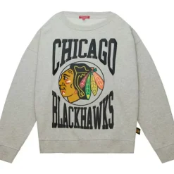 Apparel Mitchell & Ness Hoodies & Sweatshirts-Women'S Logo Lt Crew 3.0 Chicago Blackhawks