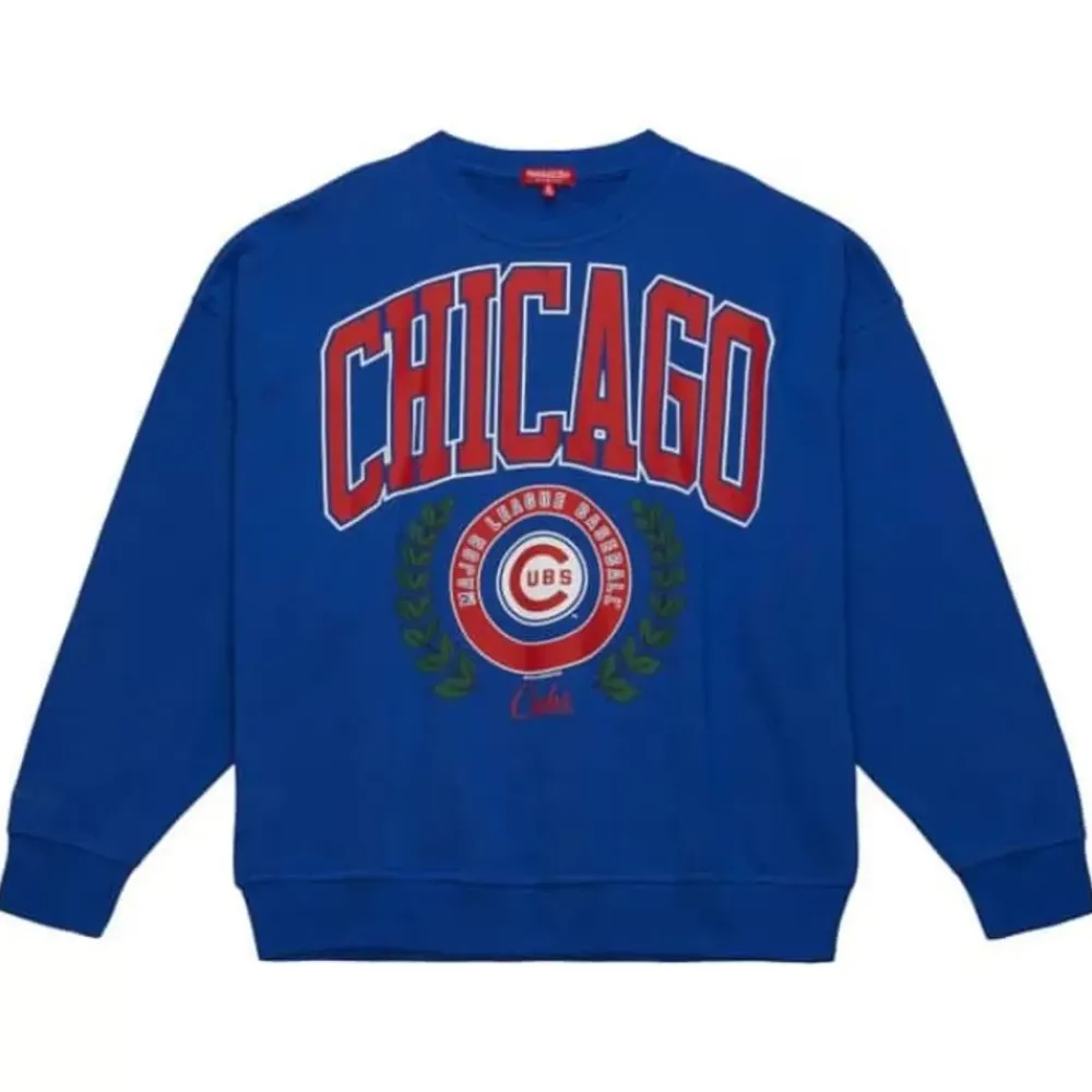 Apparel Mitchell & Ness Hoodies & Sweatshirts-Womens Logo Lt Crew 2.0 Chicago Cubs