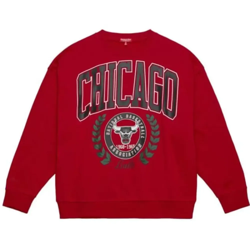 Apparel Mitchell & Ness Hoodies & Sweatshirts-Womens Logo Lt Crew 2.0 Chicago Bulls