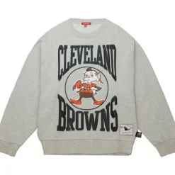 Apparel Mitchell & Ness Hoodies & Sweatshirts-Women'S Logo Lt Crew 3.0 Cleveland Browns