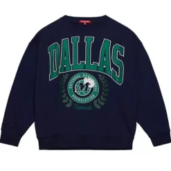 Apparel Mitchell & Ness Hoodies & Sweatshirts-Womens Logo Lt Crew 2.0 Dallas Mavericks
