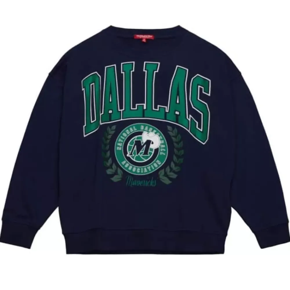 Apparel Mitchell & Ness Hoodies & Sweatshirts-Womens Logo Lt Crew 2.0 Dallas Mavericks
