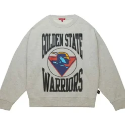 Apparel Mitchell & Ness Hoodies & Sweatshirts-Women'S Logo Lt Crew 3.0 Golden State Warriors