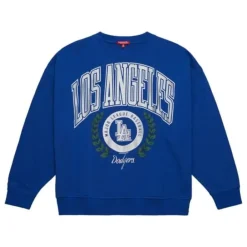 Apparel Mitchell & Ness Hoodies & Sweatshirts-Womens Logo Lt Crew 2.0 Los Angeles Dodgers