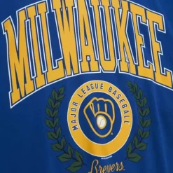 Apparel Mitchell & Ness Hoodies & Sweatshirts-Womens Logo Lt Crew 2.0 Milwaukee Brewers