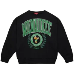 Apparel Mitchell & Ness Hoodies & Sweatshirts-Womens Logo Lt Crew 2.0 Milwaukee Bucks