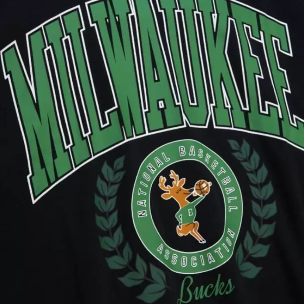 Apparel Mitchell & Ness Hoodies & Sweatshirts-Womens Logo Lt Crew 2.0 Milwaukee Bucks